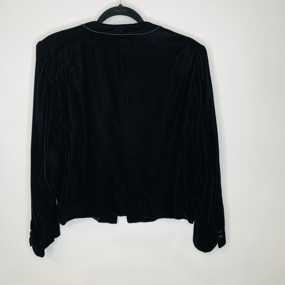 Vintage Black Velvet Blazer Formal Medium Large Goth Whimsygoth - Picture 6 of 10